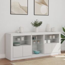 Berkfield Home Sideboard with LED Lights White 162x37x67 cm - Size: 162 x 37 x 67 cm - thumbnail 3