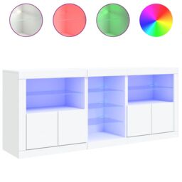 Berkfield Home Sideboard with LED Lights White 162x37x67 cm - Size: 162 x 37 x 67 cm - thumbnail 5