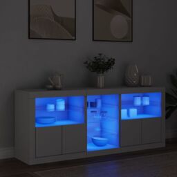 Berkfield Home Sideboard with LED Lights White 162x37x67 cm - Size: 162 x 37 x 67 cm - thumbnail 1