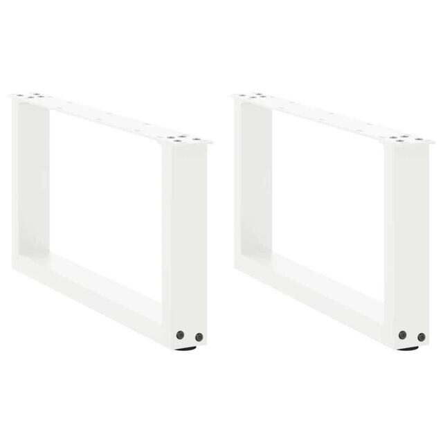 Berkfield Home Coffee Table Legs U-Shaped 2 pcs White 70x(30-31) cm Steel - image 1