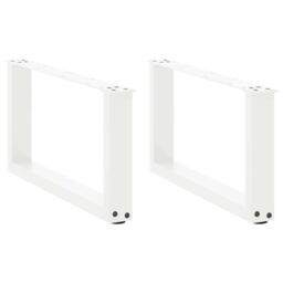 Berkfield Home Coffee Table Legs U-Shaped 2 pcs White 70x(30-31) cm Steel - thumbnail 1