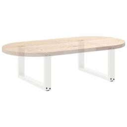 Berkfield Home Coffee Table Legs U-Shaped 2 pcs White 70x(30-31) cm Steel - thumbnail 8