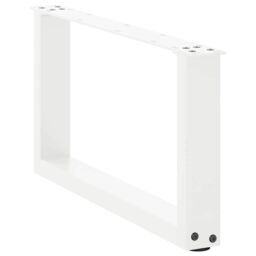 Berkfield Home Coffee Table Legs U-Shaped 2 pcs White 70x(30-31) cm Steel - thumbnail 4