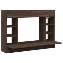 Berkfield Home Modern Wall-Mounted Desk Brown Oak 105x48x75 cm Engineered Wood - Size: 105 x 48 x 75 cm - thumbnail 3