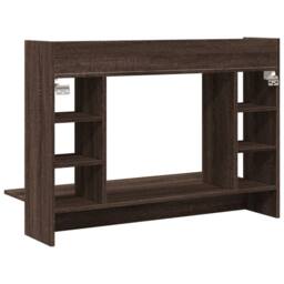 Berkfield Home Modern Wall-Mounted Desk Brown Oak 105x48x75 cm Engineered Wood - Size: 105 x 48 x 75 cm - thumbnail 6
