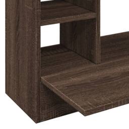 Berkfield Home Modern Wall-Mounted Desk Brown Oak 105x48x75 cm Engineered Wood - Size: 105 x 48 x 75 cm - thumbnail 8