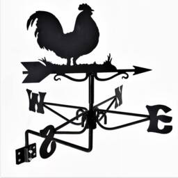 Buttercup Farm Mini Cockerel Weathervane - Steel - L38 x W38 x H47.5 cm - Black - thumbnail 1