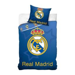 Real Madrid CF Crown Reversible Duvet Cover Set in Bright Blue - Size: Single - thumbnail 1
