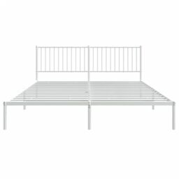 Berkfield Home Metal Bed Frame with Headboard White 183x213 cm - thumbnail 5