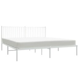 Berkfield Home Metal Bed Frame with Headboard White 183x213 cm - thumbnail 3