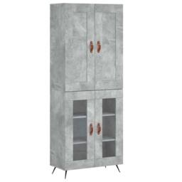 Berkfield Home Highboard Concrete Grey 69.5x34x180 cm Engineered Wood - thumbnail 1