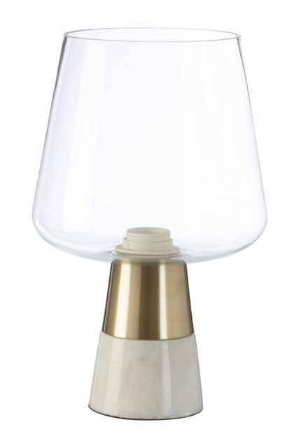 Orsina Glass Table Lamp with Marble Base, Brass Finish Decorative Desk Light, Luxe Table Light for Living Room in Gold - image 1