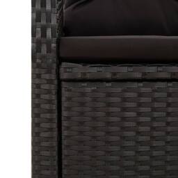 Berkfield Home 5 Piece Garden Dining Set Black Poly Rattan&Solid Wood Acacia - thumbnail 7