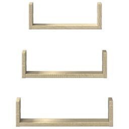 Berkfield Home Wall Shelf 3 pcs Sonoma Oak Engineered Wood in Brown - thumbnail 4