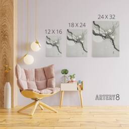 "Artery8 Plum Blossom & Full Moon Canvas Wall Art Print Ohara Koson in Grey - Size: W18"" x H24""" - thumbnail 4