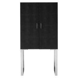 Orsina Contemporary Black Faux Shark Skin Small Cabinet, Compact Design Display Cabinet, Functional Side Cabinet - thumbnail 7