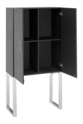 Orsina Contemporary Black Faux Shark Skin Small Cabinet, Compact Design Display Cabinet, Functional Side Cabinet - thumbnail 4