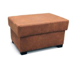 Furnishings For Less UK Oakland Tan Leather Look Storage Footstool in Light Tan