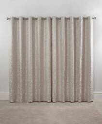 New Edge Blinds Harrow Lined Eyelet Jacquard Curtains in Cream - Size: 168 cm width x 183 cm drop - thumbnail 3