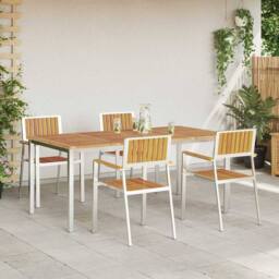 Berkfield Home Elegant 5 Piece Garden Dining Set Solid Wood Acacia in Brown - thumbnail 4
