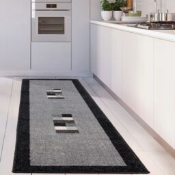 THE RUGS Efes Collection Modern Living Room Rug Bordered Grey Black 7439GB - Size: 80 cm x 150 cm - thumbnail 8