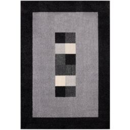 THE RUGS Efes Collection Modern Living Room Rug Bordered Grey Black 7439GB - Size: 80 cm x 150 cm - thumbnail 2