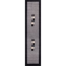THE RUGS Efes Collection Modern Living Room Rug Bordered Grey Black 7439GB - Size: 80 cm x 150 cm - thumbnail 6
