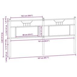 Berkfield Home Headboard Sonoma Oak 160 cm Engineered Wood & Steel in Brown - thumbnail 8