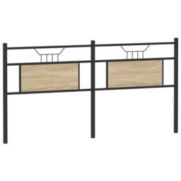 Berkfield Home Headboard Sonoma Oak 160 cm Engineered Wood & Steel in Brown - thumbnail 2