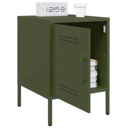 Berkfield Home Durable Bedside Cabinets 2 pcs Olive Green 36x39x50.5 cm Steel - thumbnail 4