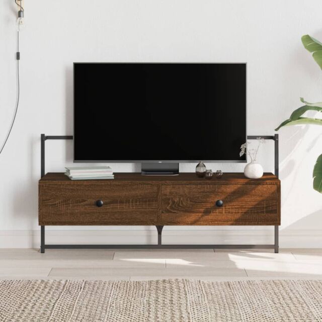 Berkfield Home TV Cabinet Wall-mounted Brown Oak 100.5x30x51 cm Engineered Wood - image 1