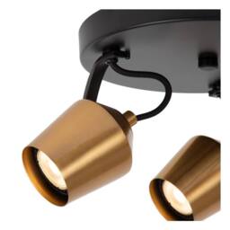 Netlighting Emile Ceiling spotlight Ø23cm 3xGU10 Matt Gold Brass in Black - thumbnail 5