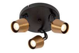 Netlighting Emile Ceiling spotlight Ø23cm 3xGU10 Matt Gold Brass in Black - thumbnail 1