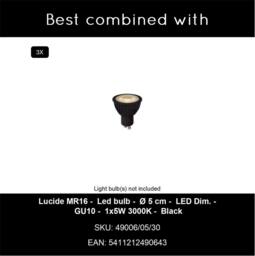 Netlighting Emile Ceiling spotlight Ø23cm 3xGU10 Matt Gold Brass in Black - thumbnail 6