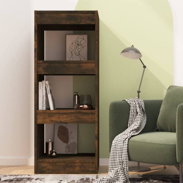 Berkfield Home Classic Book Cabinet/Room Divider Smoked Oak 40x30x103 cm Enginee in Brown - Size: 40 x 30 x 103 cm - image 1