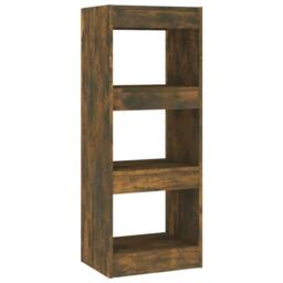 Berkfield Home Classic Book Cabinet/Room Divider Smoked Oak 40x30x103 cm Enginee in Brown - Size: 40 x 30 x 103 cm - thumbnail 3