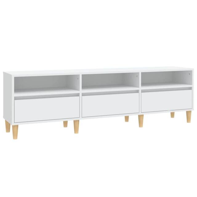 Berkfield Home TV Cabinet White 150x30x44.5 cm Engineered Wood - image 1