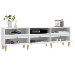 Berkfield Home TV Cabinet White 150x30x44.5 cm Engineered Wood - thumbnail 5
