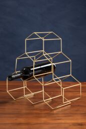 Orsina Contemporary 6 Bottle Green Finish Wine Rack, Modern Design Bottle Rack For Cupboard, Durable Wine Rack - thumbnail 5