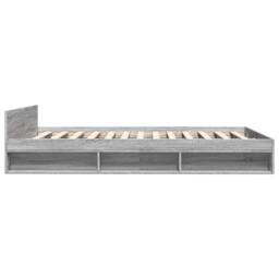 Berkfield Home Modern Bed Frame Frame 135x190 cm Double Sonoma Oak Wood in Grey - Size: King - thumbnail 5