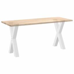 Berkfield Home Dining Table Legs X-Shaped 2 pcs White 50x(72-73) cm Steel - thumbnail 8