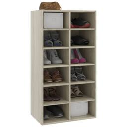 Berkfield Home Shoe Rack Sonoma Oak 54x34x100.5 cm Engineered Wood in Brown - thumbnail 3