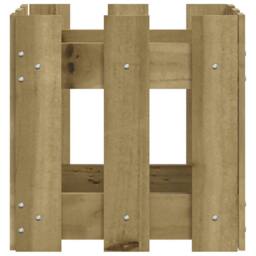Berkfield Home Garden Planter with Fence Design 30x30x30 cm Impregnated Wood Pine in Brown - Size: 30 x 30 x 30 cm - thumbnail 6