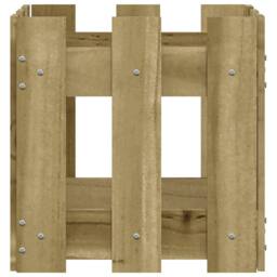 Berkfield Home Garden Planter with Fence Design 30x30x30 cm Impregnated Wood Pine in Brown - Size: 30 x 30 x 30 cm - thumbnail 5