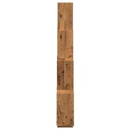 Berkfield Home Wall Cube Shelf Old Wood 90x15x119.5 cm Engineered Wood in Brown - thumbnail 5