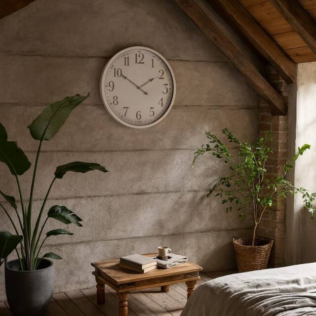 Wyld Haus Minimalist White Wall Clock with Bold Grey Numbers - image 1