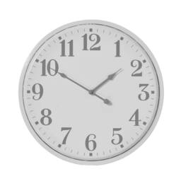 Wyld Haus Minimalist White Wall Clock with Bold Grey Numbers - thumbnail 2