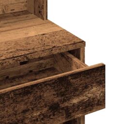 Berkfield Home Dressing Table with Mirror Old Wood 74.5x40x141 cm in Brown - thumbnail 8
