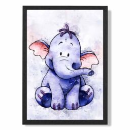 ARTZE Heffalump Watercolour Winnie the Pooh Art Print with Black Frame SIZE: A3 in Purple - Size: A4 - thumbnail 2