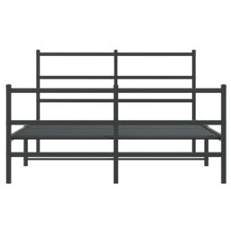 Berkfield Home Metal Bed Frame without Mattress with Footboard¬†Black 135x190cm in Black - Size: 135x190 cm - thumbnail 5